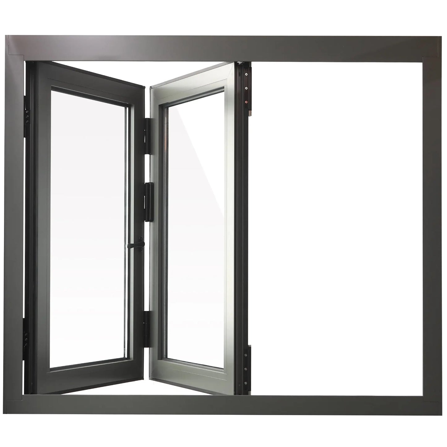 Doors Depots Aluminum Bifold Window 60"Wx48"H - OUT SWING FROM EXTERIOR VIEW image