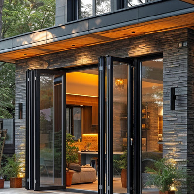 Aluminum Bifold Door 108"Wx96"H - OUT SWING FROM EXTERIOR VIEW image 0