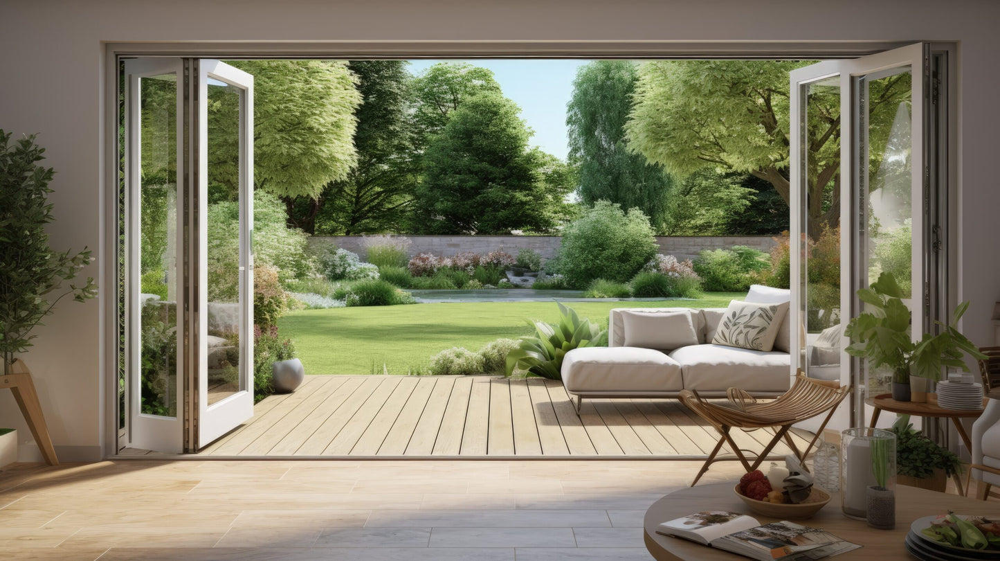 Aluminum Bifold Door 216"Wx80"H - OUT SWING FROM EXTERIOR VIEW image 4