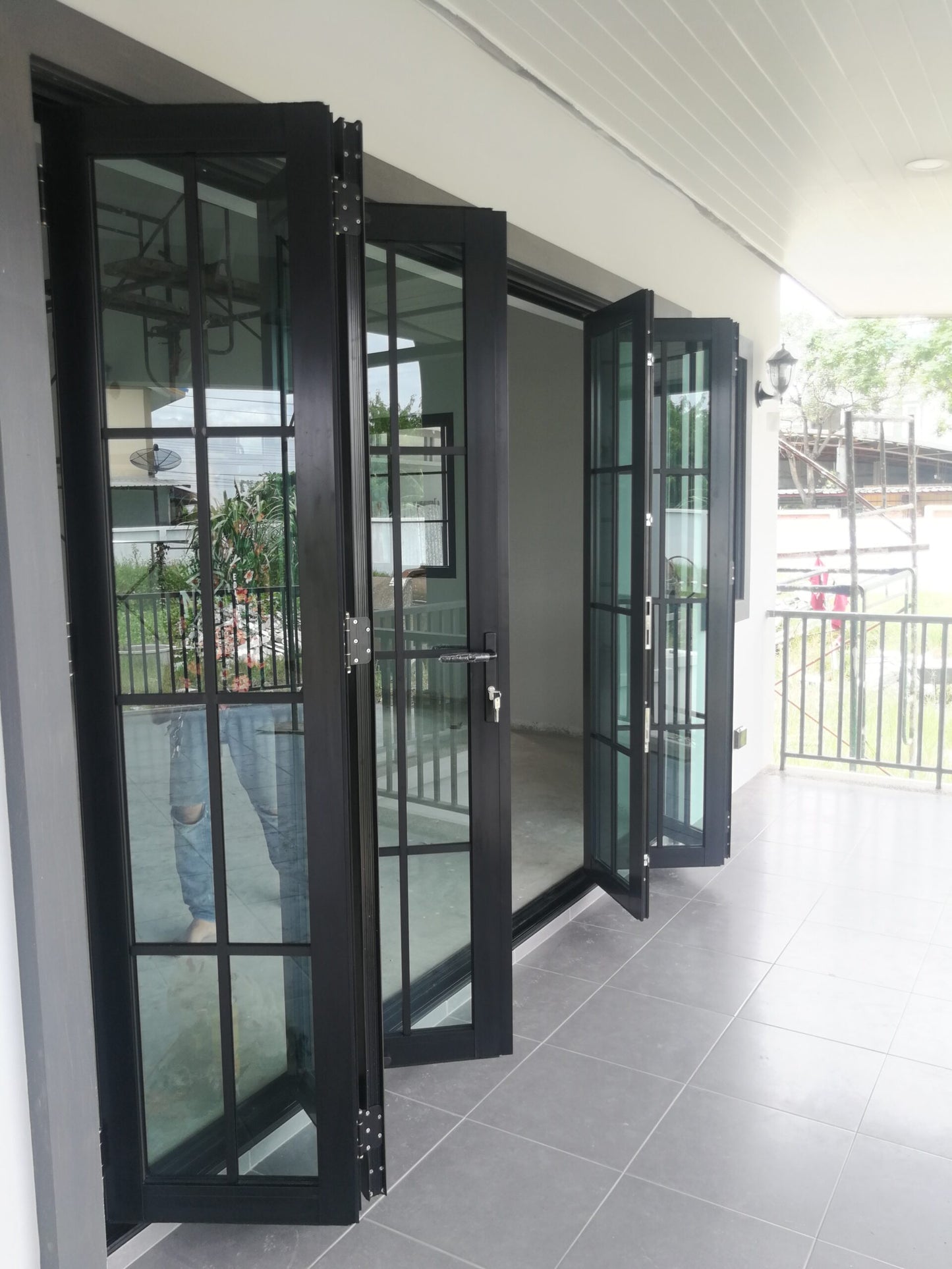 Aluminum Bifold Door 216"Wx80"H - OUT SWING FROM EXTERIOR VIEW image 15