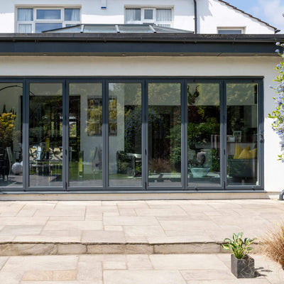 Aluminum Bifold Door 216"Wx80"H - OUT SWING FROM EXTERIOR VIEW image 0