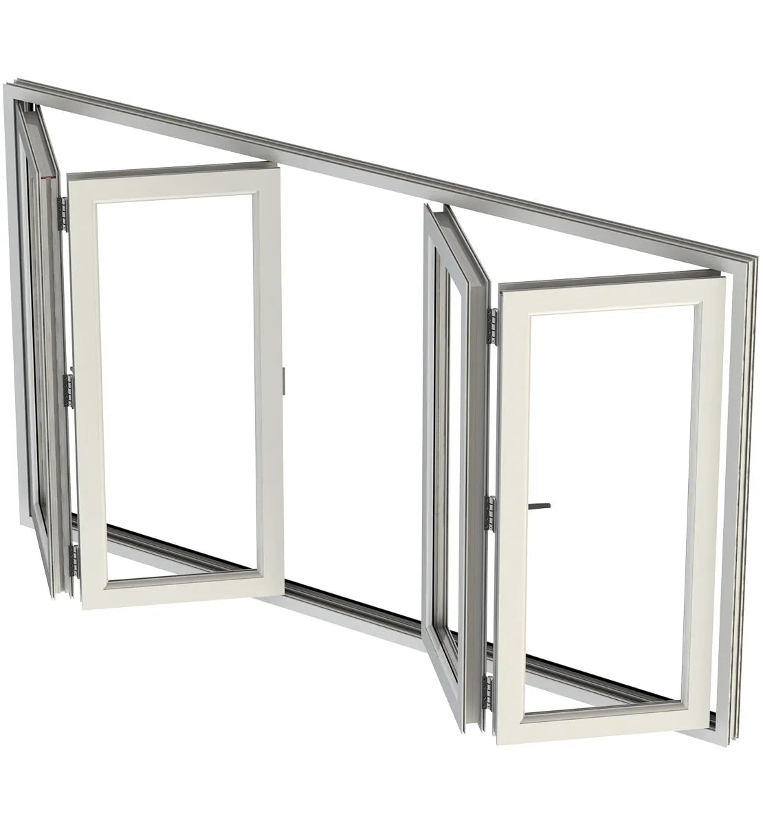 Doors Depots Aluminum Bifold Window 96"Wx36"H - OUT SWING FROM EXTERIOR VIEW image