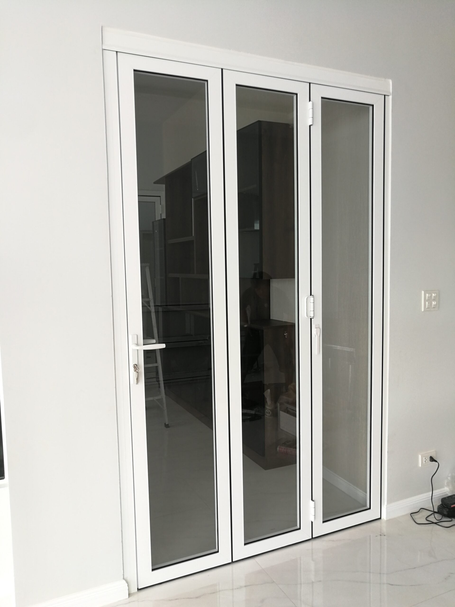 Aluminum Bifold Door 108"Wx96"H - OUT SWING FROM EXTERIOR VIEW image 7