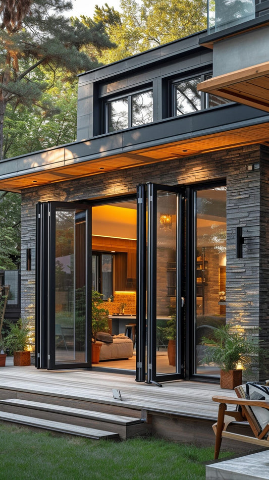 Aluminum Bifold Door 108"Wx96"H - OUT SWING FROM EXTERIOR VIEW image 0