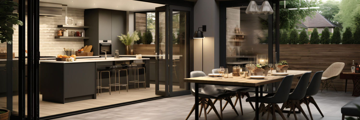 Aluminum Bifold Door 216"Wx80"H - OUT SWING FROM EXTERIOR VIEW image 11