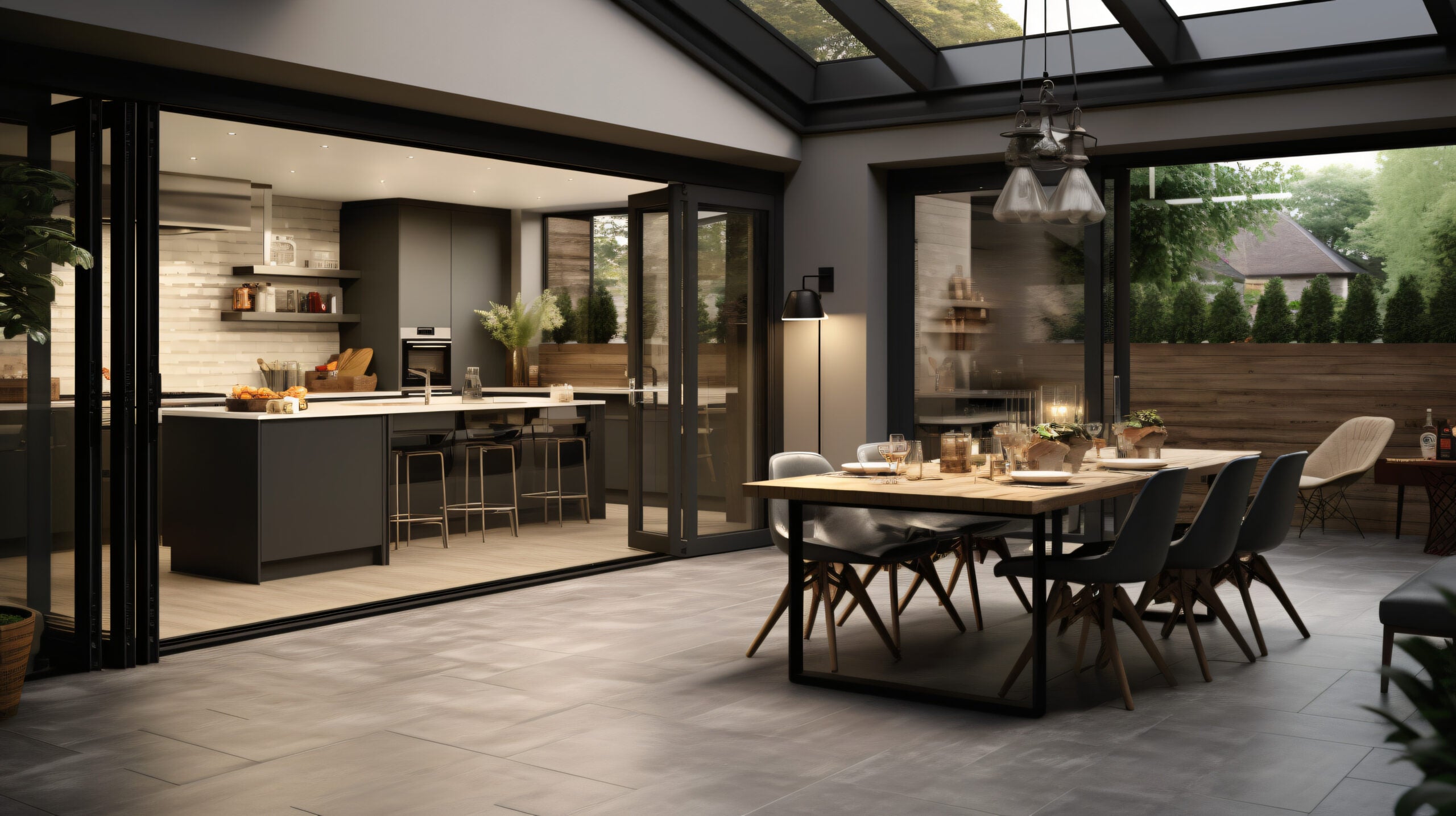 Aluminum Bifold Door 216"Wx80"H - OUT SWING FROM EXTERIOR VIEW image 11