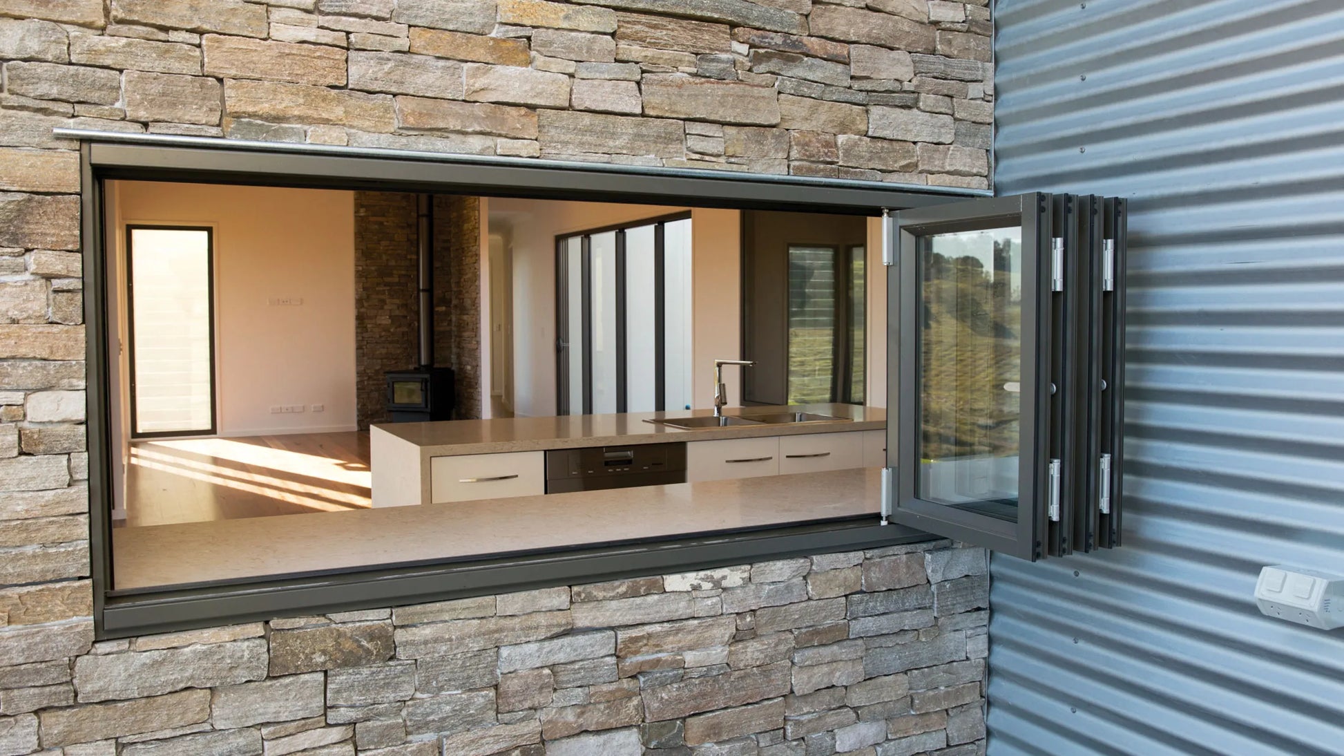 Doors Depots Aluminum Bifold Window 96"Wx36"H - OUT SWING FROM EXTERIOR VIEW image 8