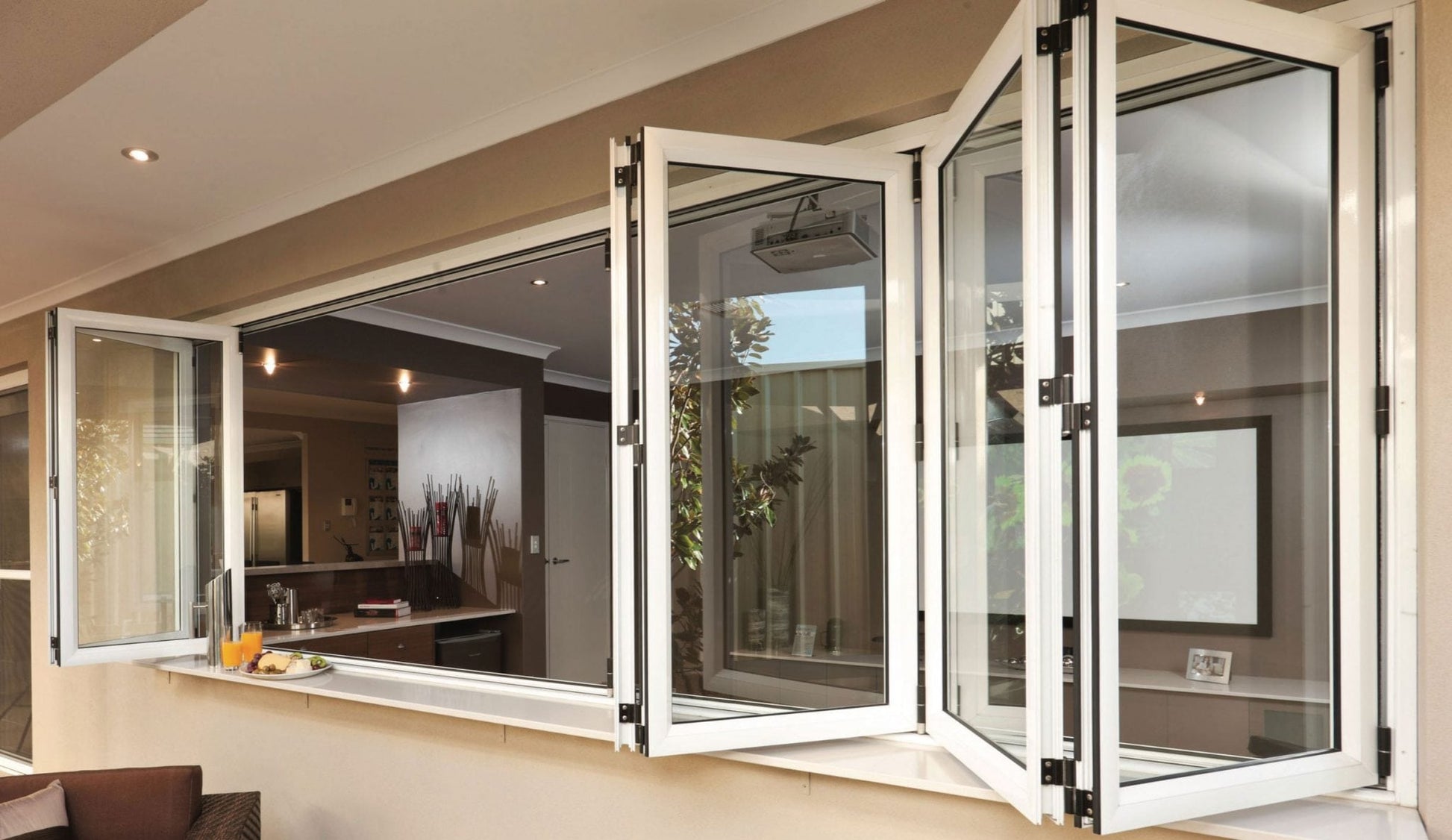 Doors Depots Aluminum Bifold Window 96"Wx48"H - OUT SWING FROM EXTERIOR VIEW image 1