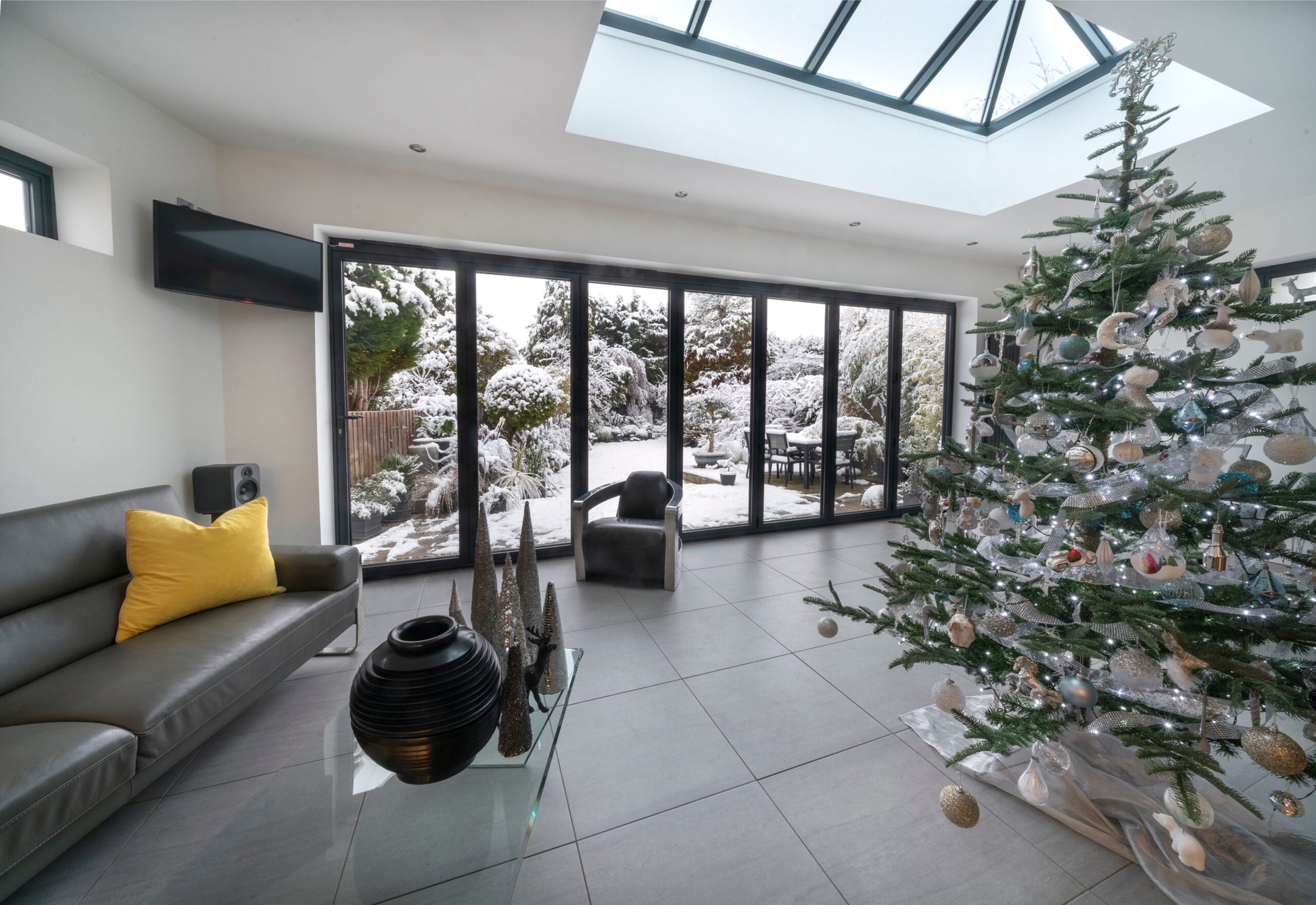 Aluminum Bifold Door 240"Wx80"H - OUT SWING FROM EXTERIOR VIEW image 0