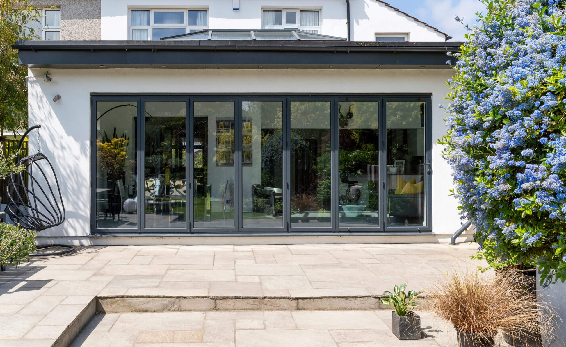 Aluminum Bifold Door 216"Wx80"H - OUT SWING FROM EXTERIOR VIEW image 5