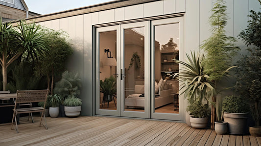 Aluminum Bifold Door 108"Wx80"H - OUT SWING FROM EXTERIOR VIEW image 0