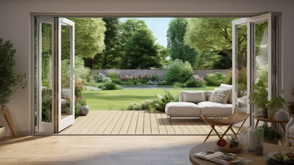 Aluminum Bifold Door 240"Wx80"H - OUT SWING FROM EXTERIOR VIEW image 4