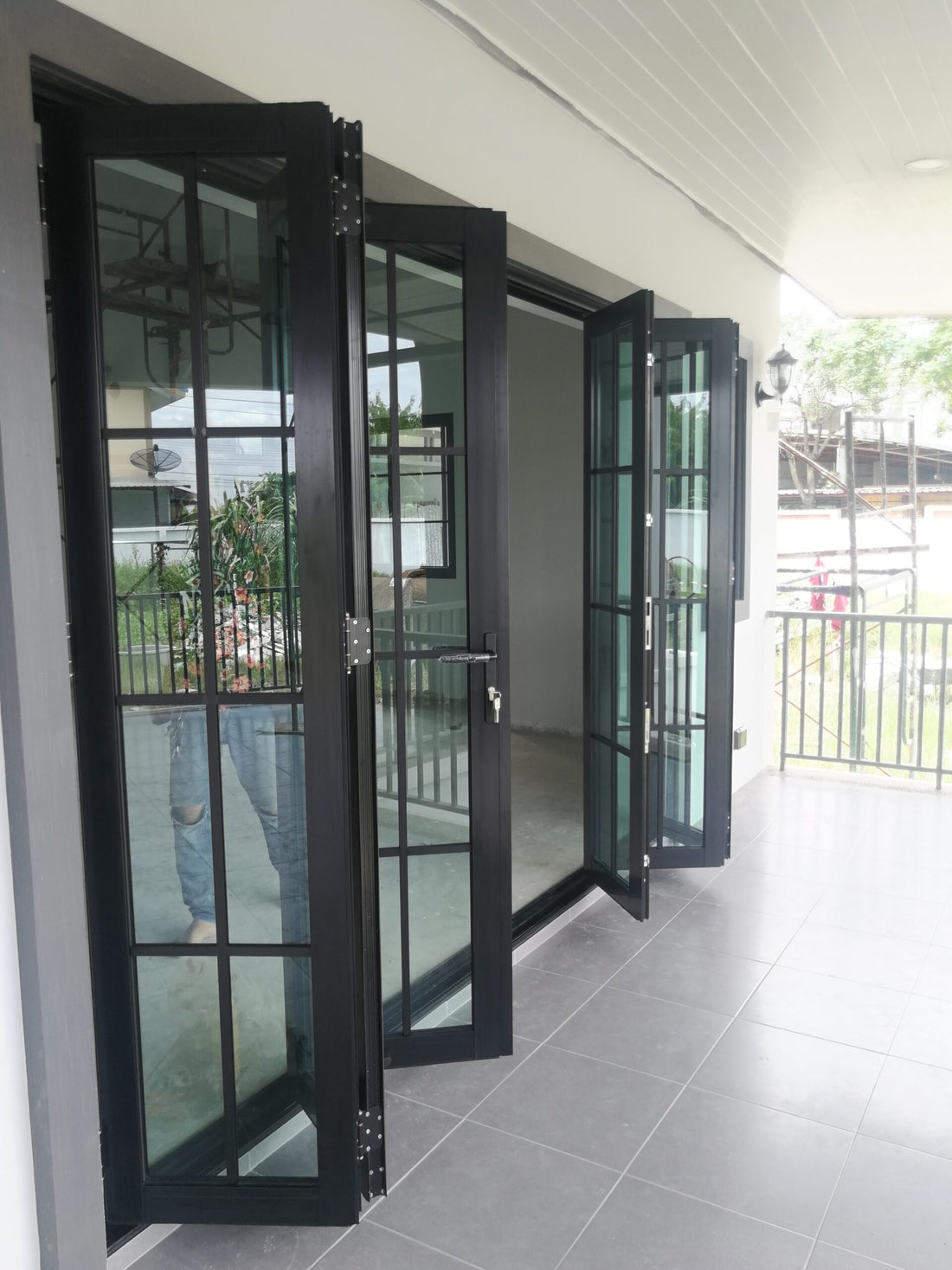 Aluminum Bifold Door 216"Wx80"H - OUT SWING FROM EXTERIOR VIEW image 15