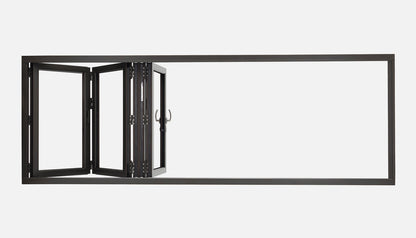 Doors Depots Aluminum Bifold Window 96"Wx36"H - OUT SWING FROM EXTERIOR VIEW image